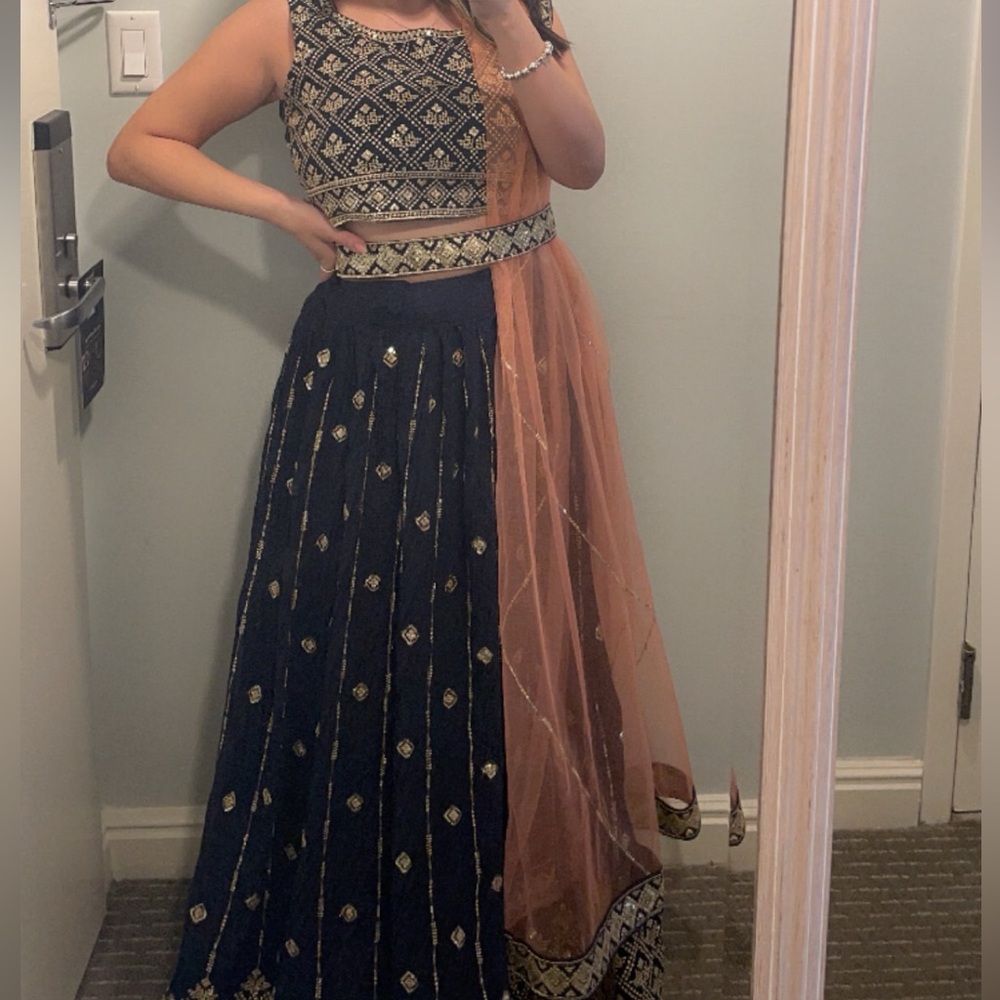 Blue lehenga, Indian dress, size small or fits size 4